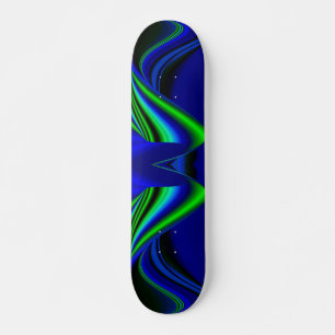 Abstract Rainbow in green and blue Skateboard