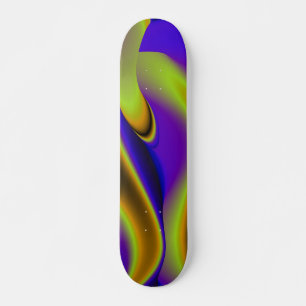 Abstract Rainbow in yellow purple and blue Skateboard
