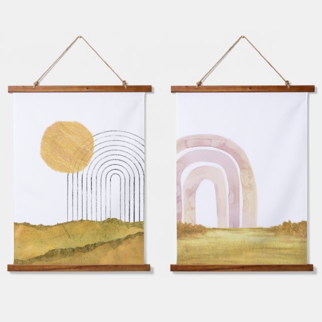 Abstract rainbow landscapes hanging tapestry (Double)