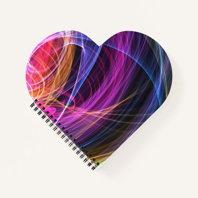Abstract Rainbow lights vortex lights Notebook (Front)