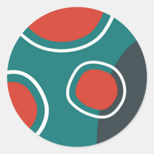 Abstract rainbow lines boho artwork classic round sticker