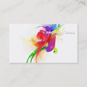 Abstract Rainbow Lorikeet Morning Paint Splatters Business Card