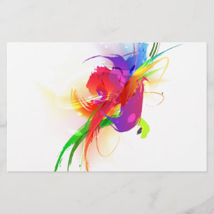 Abstract Rainbow Lorikeet Paint Splatters