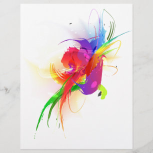Abstract Rainbow Lorikeet Paint Splatters