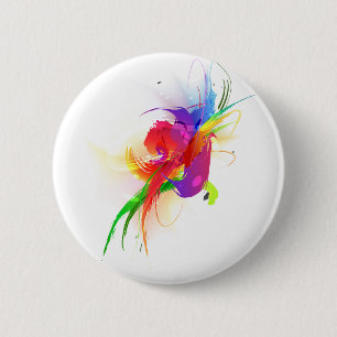 Abstract Rainbow Lorikeet Paint Splatters 6 Cm Round Badge
