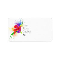 Abstract Rainbow Lorikeet Paint Splatters