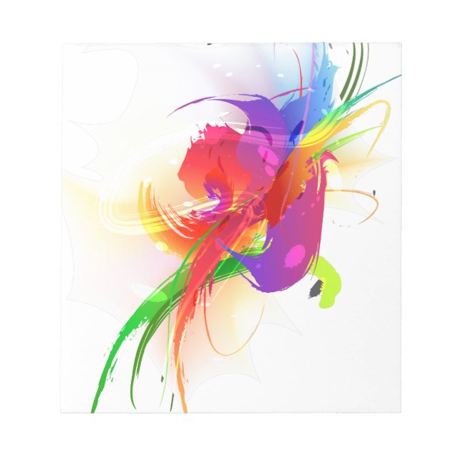 Abstract Rainbow Lorikeet Paint Splatters Notepad (Front)