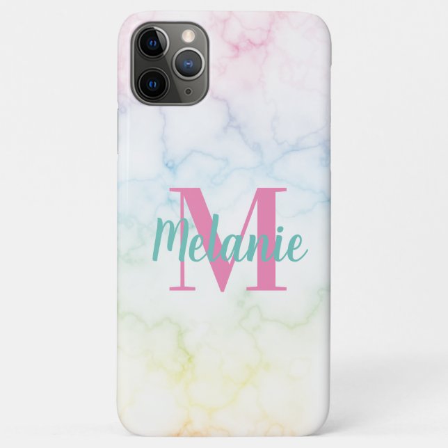 Abstract Rainbow Marble Pink Blue Yellow Case-Mate iPhone Case (Back)