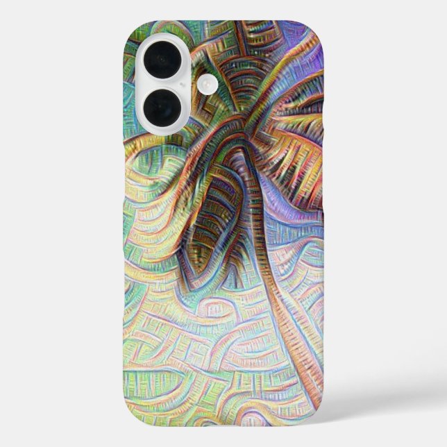 Abstract Rainbow Palm Tree on Isla Saona Caribbean Case-Mate iPhone Case (Back)