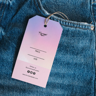 Abstract Rainbow Pastel Gradient Logo Price Hang Gift Tags