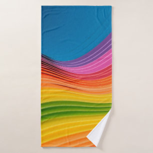 Abstract rainbow pattern texture bath towel