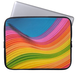 Abstract rainbow pattern texture laptop sleeve