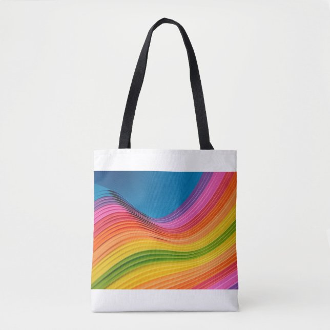 Abstract rainbow pattern texture tote bag (Front)
