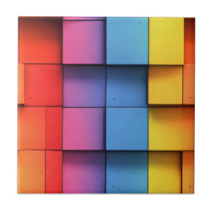 Abstract Rainbow Pattern Tile