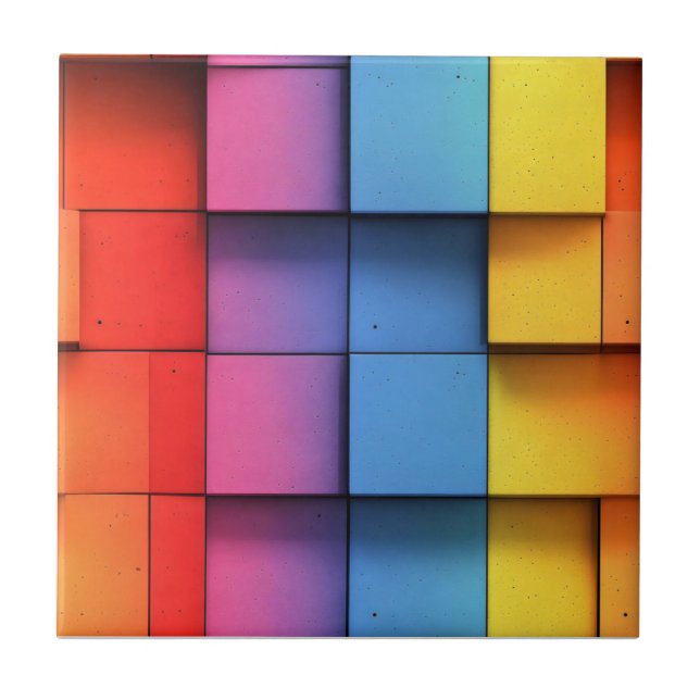 Abstract Rainbow Pattern Tile (Front)