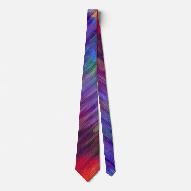 Abstract Rainbow Sketch Men's Tie (Front)