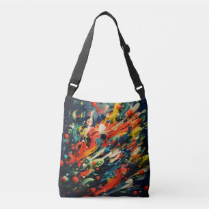 Abstract Rainbow Splash Rhapsody Art Crossbody Bag