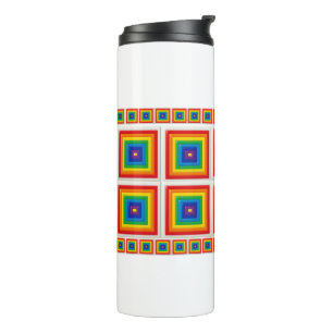 Abstract Rainbow Square Mosaic Thermal Tumbler
