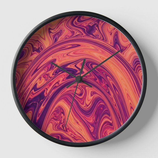 Abstract Rainbow Sunset Orange Bridge Art Clocks (Front)