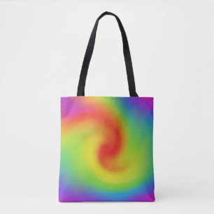 Abstract Rainbow Swirl Artwork Tote Bag