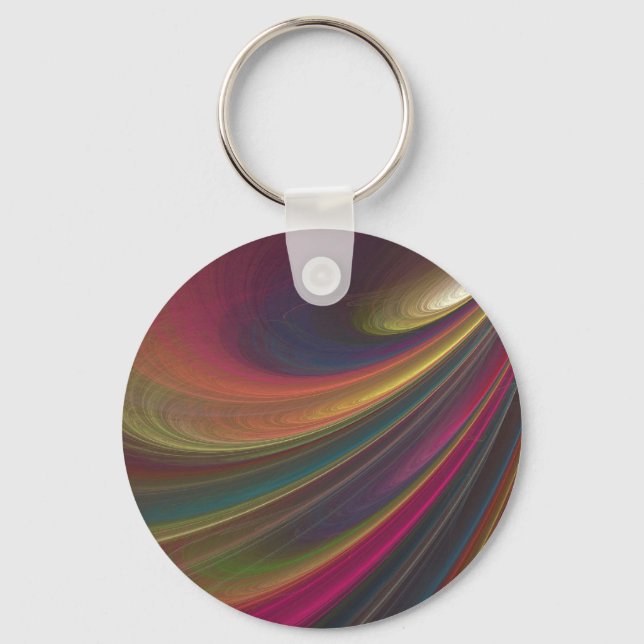 Abstract Rainbow Swirl Key Chain (Front)