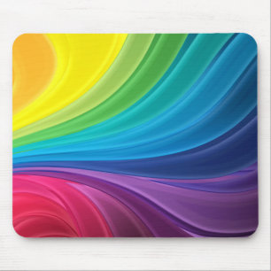 Abstract Rainbow Swirl Mouse Pad