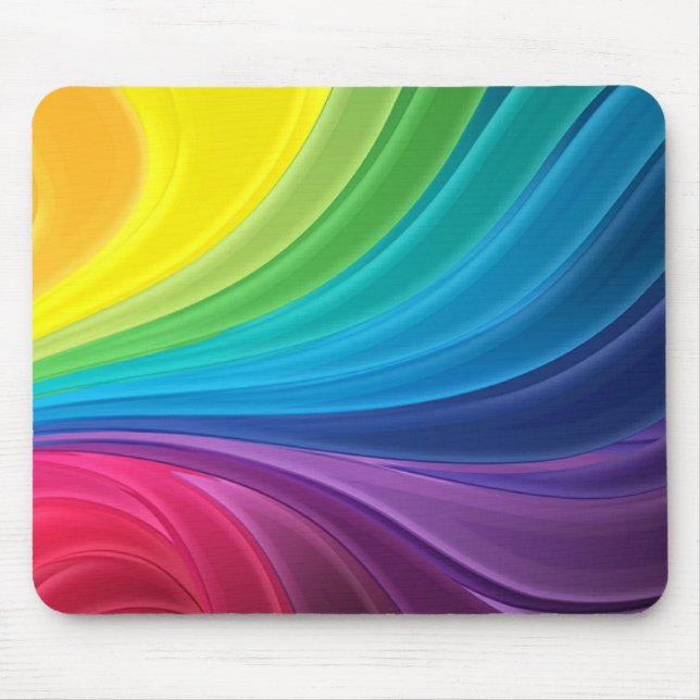 Abstract Rainbow Swirl Mouse Pad (Front)