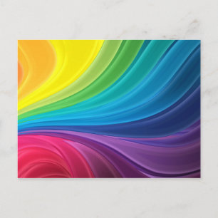 Abstract Rainbow Swirl Postcard