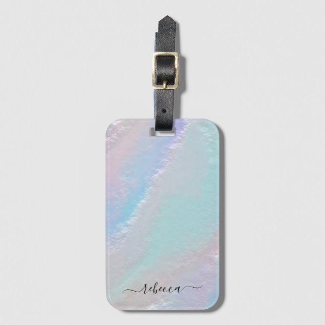 Abstract Rainbow Texture Luggage Tag (Front Vertical)