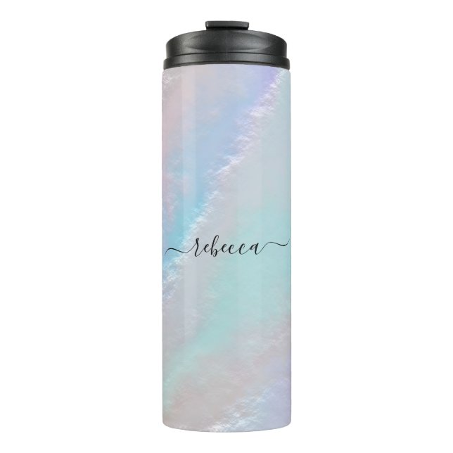 Abstract Rainbow Texture Thermal Tumbler (Front)