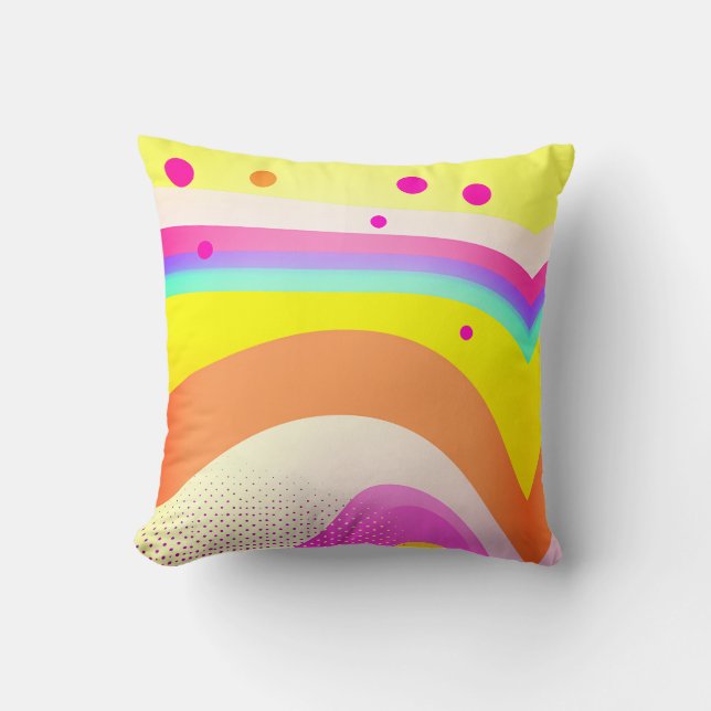 Abstract Rainbow Wave Pattern  Cushion (Front)