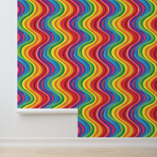 Abstract Rainbow Waves Wallpaper