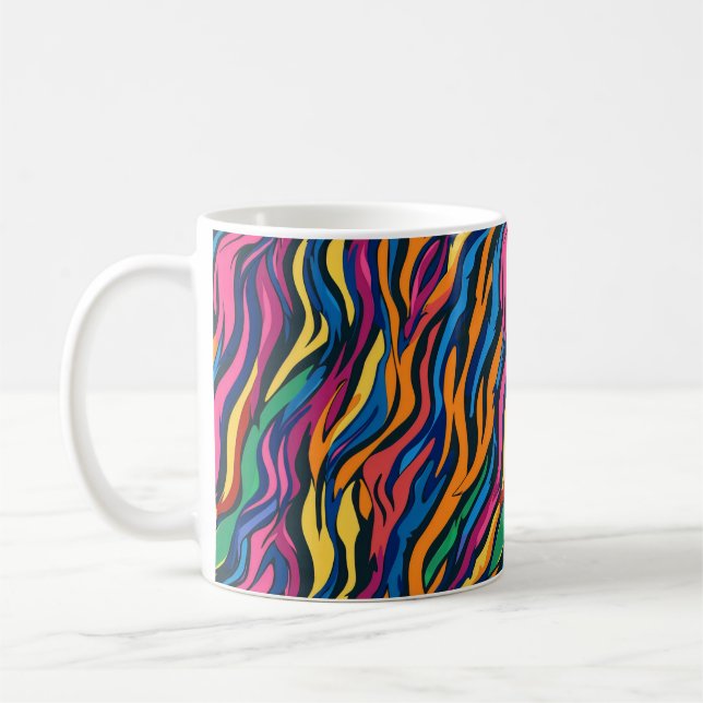 Abstract Rainbow Zebra Pattern Coffee Mug (Left)
