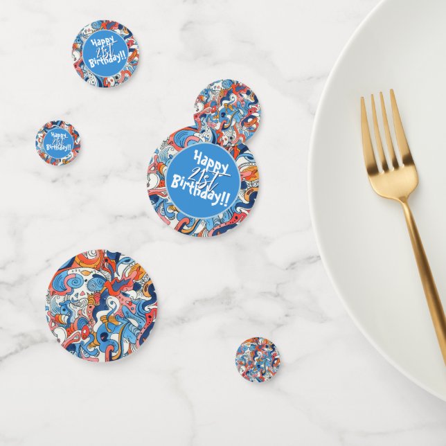 Abstract Random Hand-drawn Doodles Confetti (Group)