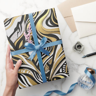 Abstract Range Silhouette Gold Wrapping Paper