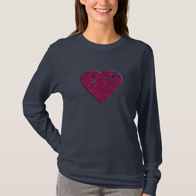 Abstract Raspberry Heart T-Shirt (Front)
