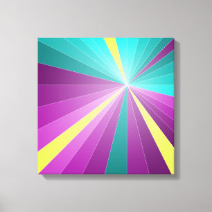 Abstract rays colourful geometric design canvas print