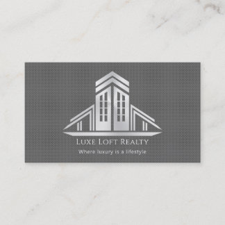 Abstract Real Estate Logo | Grey Carbon Fibre Business Card