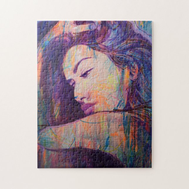 Abstract Realism Woman Portrait Street Art Print Jigsaw Puzzle (Vertical)