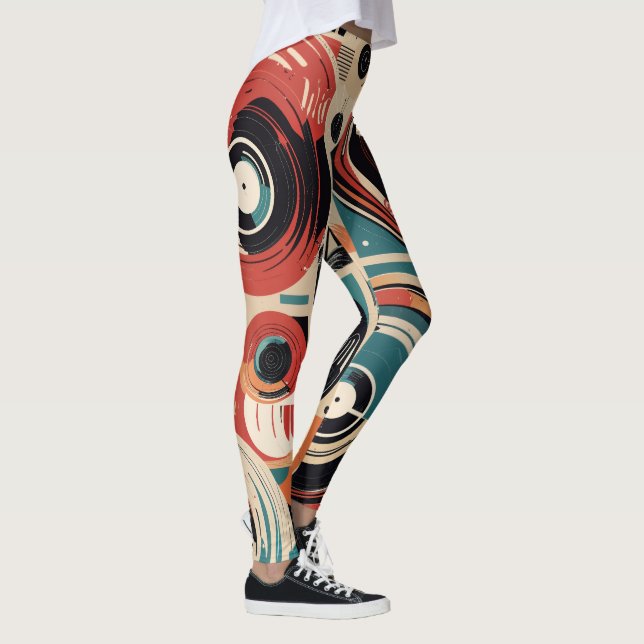 Abstract Records Leggings (Right)