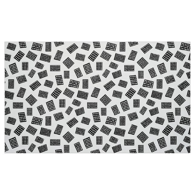 Abstract Rectangles 081122 - Black on White Fabric (Fat Quarter)