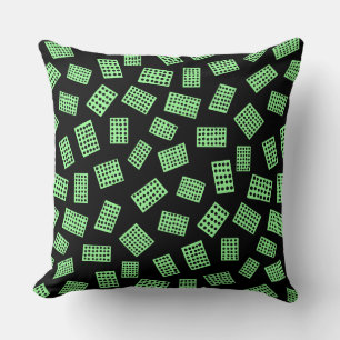 Abstract Rectangles 081122 - Mint Green on Black Cushion