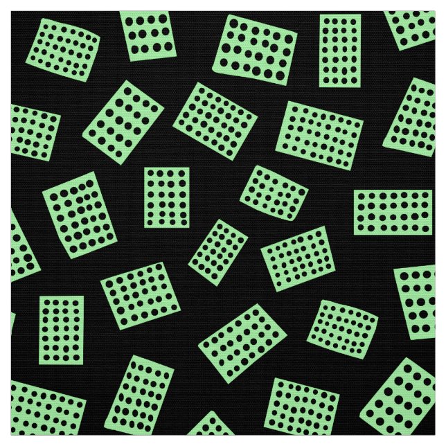 Abstract Rectangles 081122 -  Mint Green on Black Fabric (Swatch)