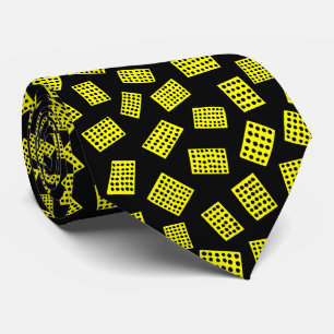 Abstract Rectangles 081122 -  Yellow on Black Tie