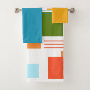 Abstract Rectangles and Lines  Bath Towel Set