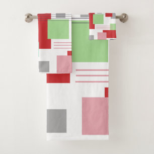 Abstract Rectangles and Lines  Bath Towel Set
