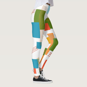Abstract Rectangles and Lines Leggings