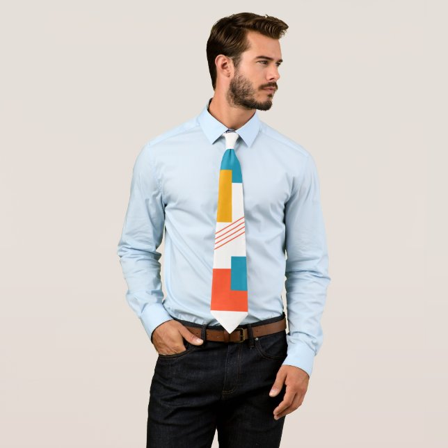 Abstract Rectangles and Lines Neck Tie (In Situ)