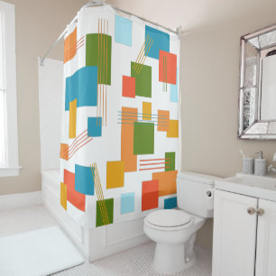 Abstract Rectangles and Lines  Shower Curtain