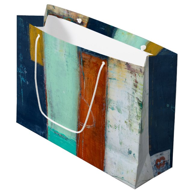Abstract Rectangles Large Gift Bag (Front Angled)